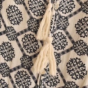 Charlotte Russe Tops - Paisley Blue & White Tassel Top Charlotte Russe Tops - Paisley Blue & White Tassel Top